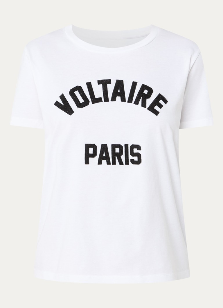Zadig&Voltaire Dames Alys T-shirt met logoborduring in de kleur Wit