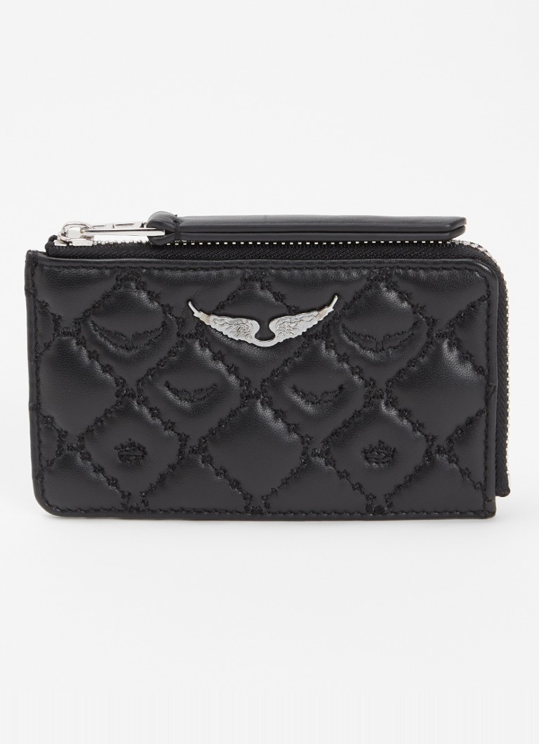 Zadig&Voltaire Dames Pasjeshouder van quilted lamsleer in de kleur Zwart