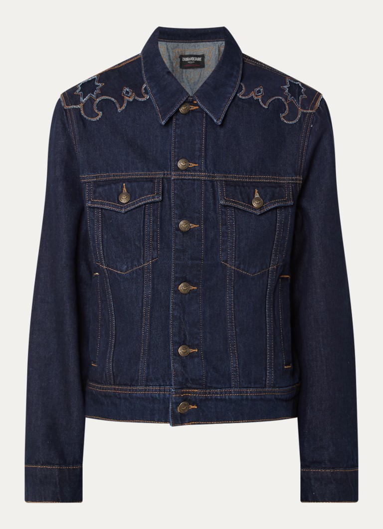 Zadig&Voltaire Dames Spijkerjas met steekzakken en borduring in de kleur Indigo