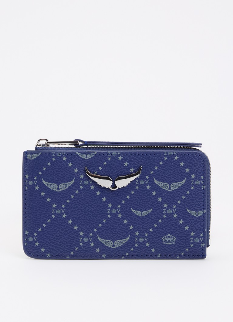 Zadig&Voltaire Dames ZV pasjeshouder met logoprint in de kleur Royalblauw