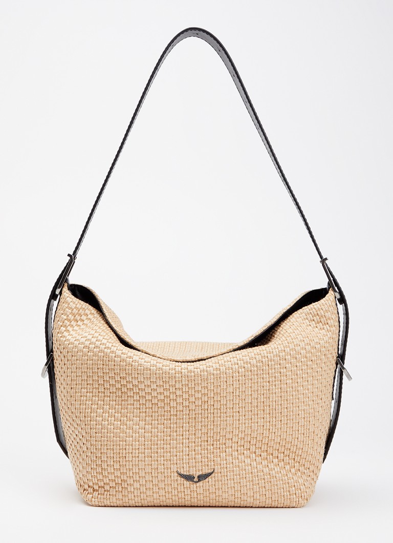 Zadig&Voltaire Dames Jane Panier schoudertas van leer met verstelbare schouderriem in de kleur Beige