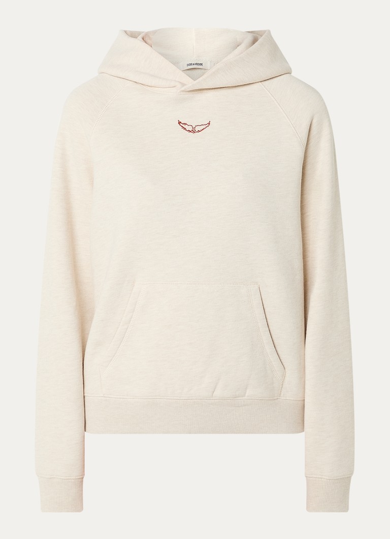 Zadig&Voltaire Dames Gregory hoodie met logo- en backprint in de kleur Creme