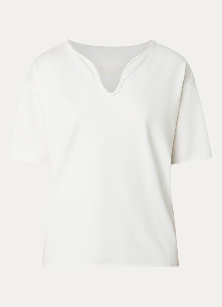 Zadig&Voltaire Dames Meg T-shirt met V-hals in de kleur Gebroken wit