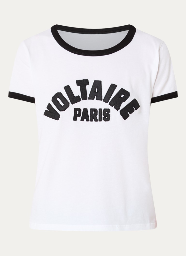 Zadig&Voltaire Dames Alys T-shirt met logoborduring in de kleur Wit