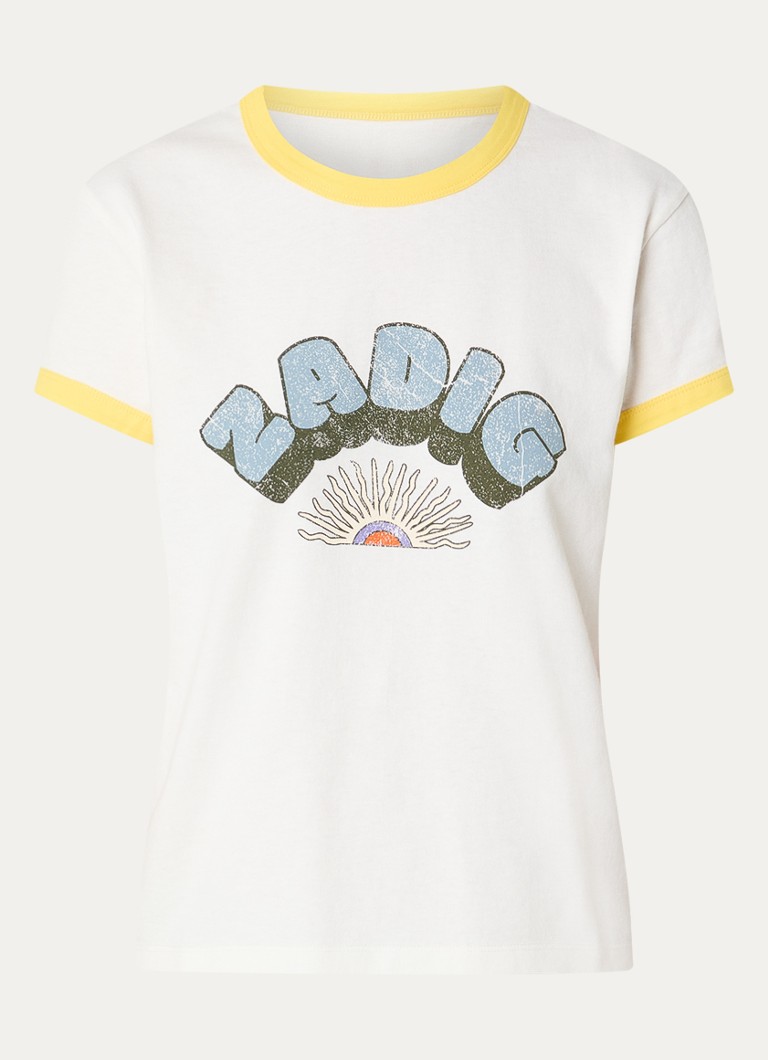Zadig&Voltaire Dames Walk T-shirt met logo in de kleur Geel