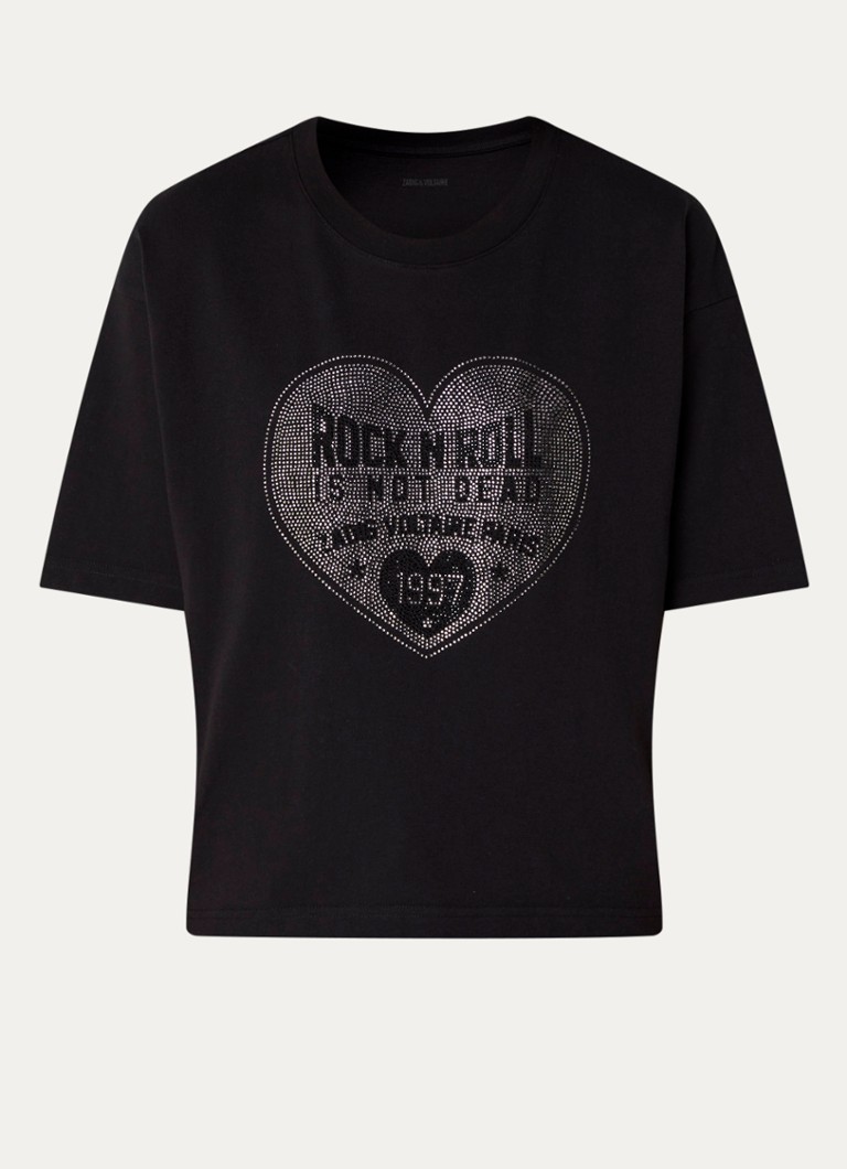 Zadig&Voltaire Dames Tadia T-shirt met strass in de kleur Zwart