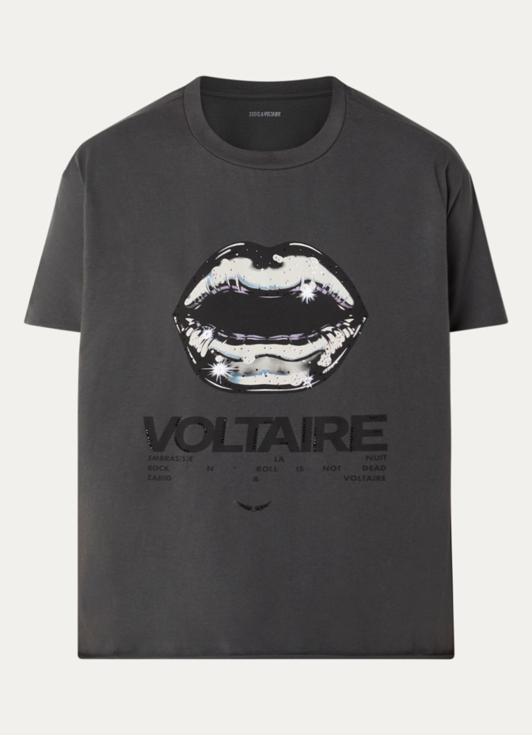 Zadig&Voltaire Dames Tommer T-shirt met print in de kleur Donkergrijs