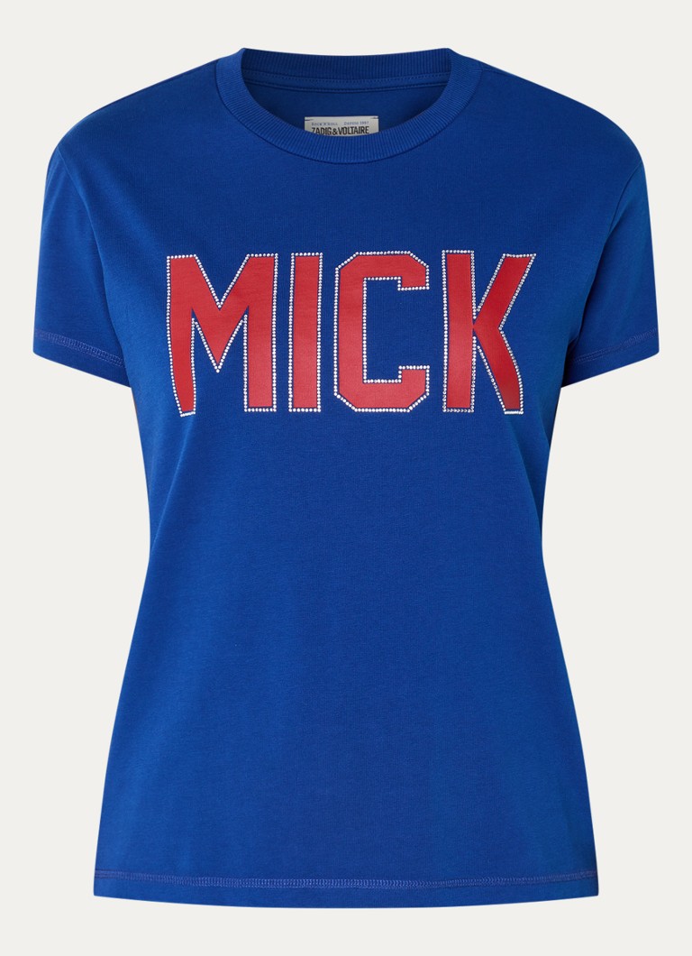 Zadig&Voltaire Dames Walk T-shirt met print en strass in de kleur Blauw