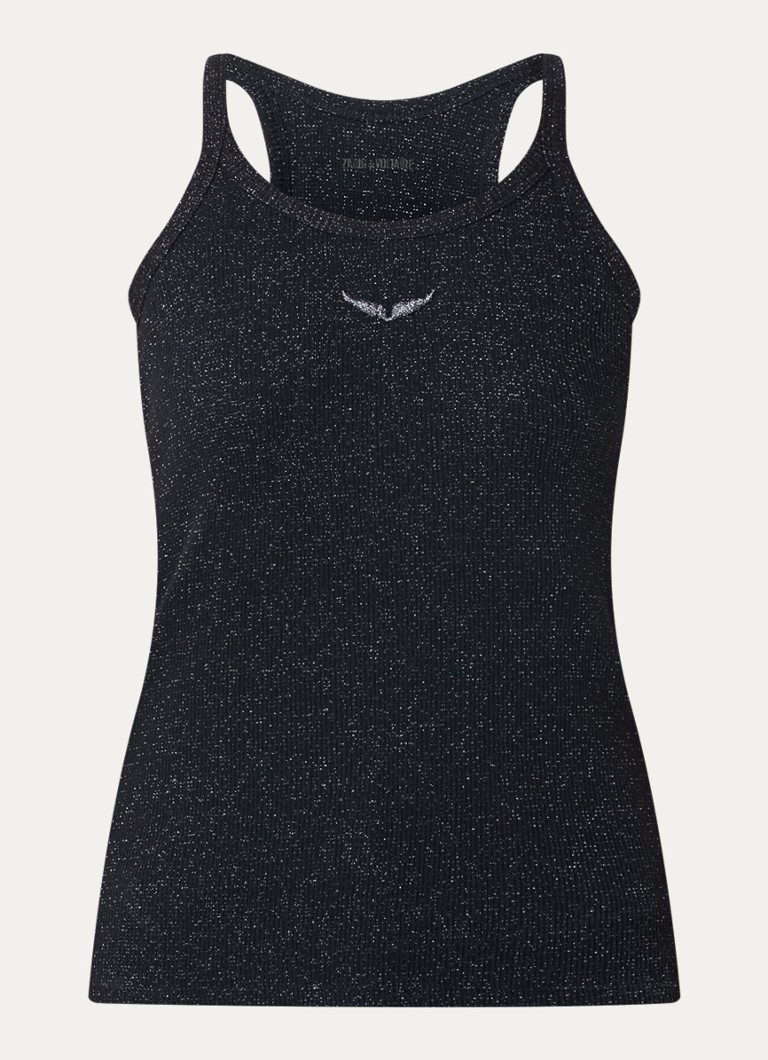 Zadig&Voltaire Dames Alba tanktop met lurex in de kleur Zwart