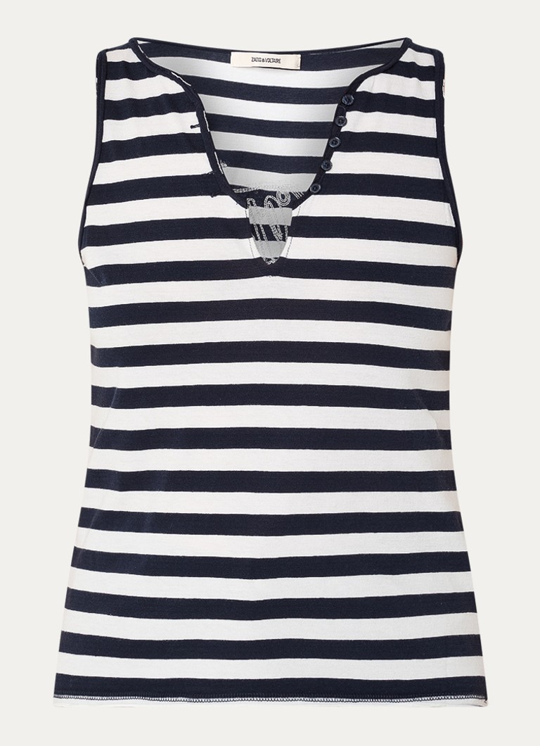 Zadig&Voltaire Dames Voltaire tanktop met streepprint in de kleur Donkerblauw