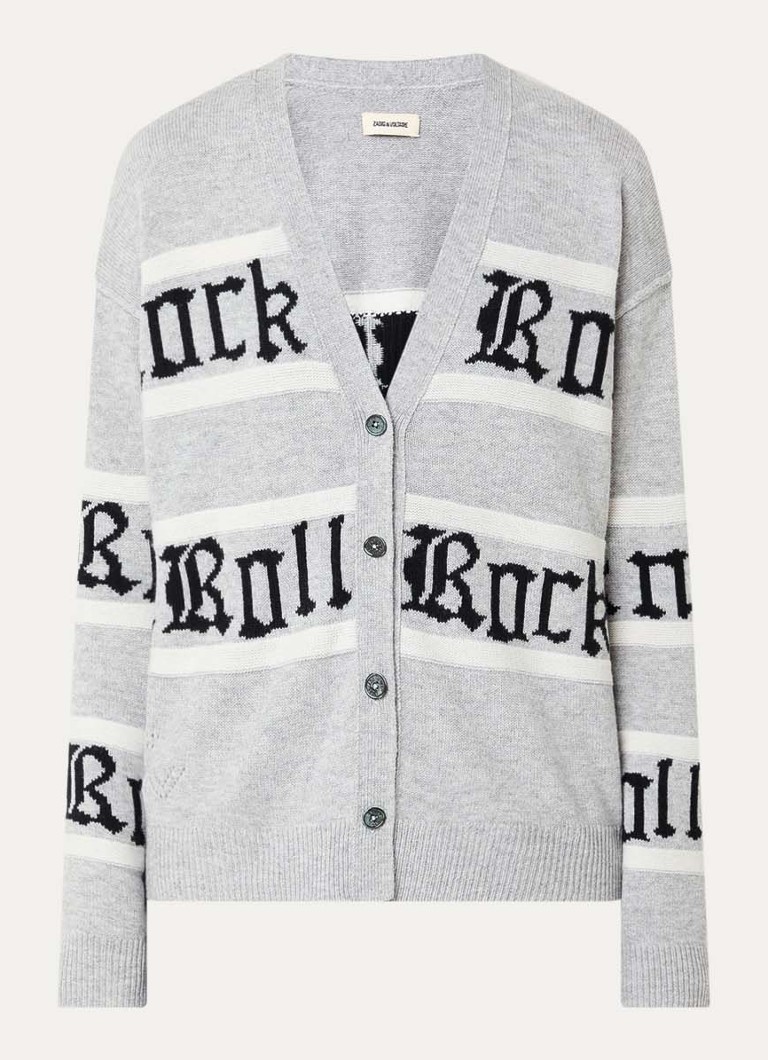 Zadig&Voltaire Dames Mirkaz fijngebreid in kasjmierblend vest met print in de kleur Grijs
