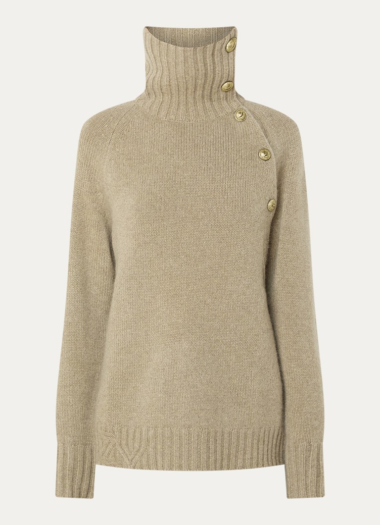 Zadig&Voltaire Dames Mora grofgebreide trui van kasjmier in de kleur Khaki