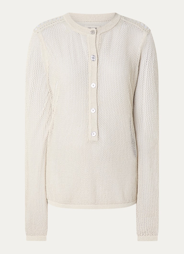 Zadig&Voltaire Dames Mandala semi-transparante top met ronde hals in de kleur Creme