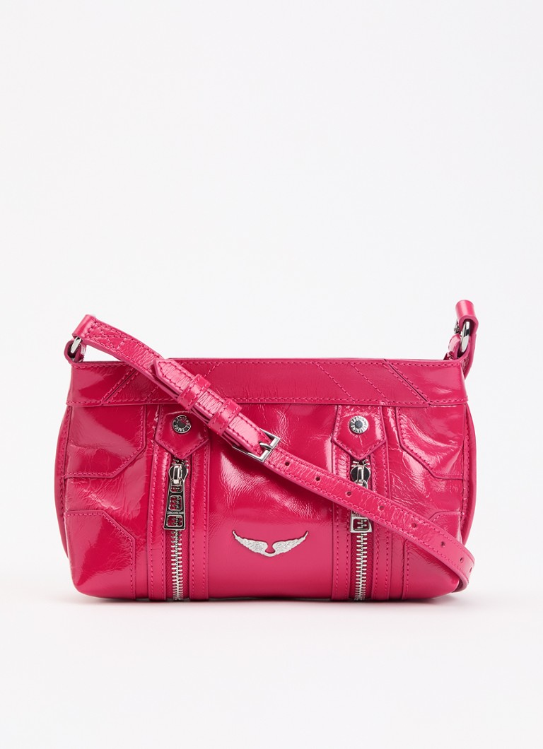 Zadig&Voltaire Dames Sunny Mood crossbodytas van leer met structuur in de kleur Roze