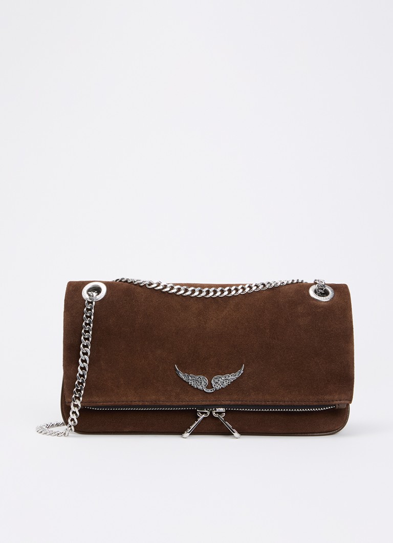 Zadig&Voltaire Dames Rock II crossbodytas van suède in de kleur Bruin