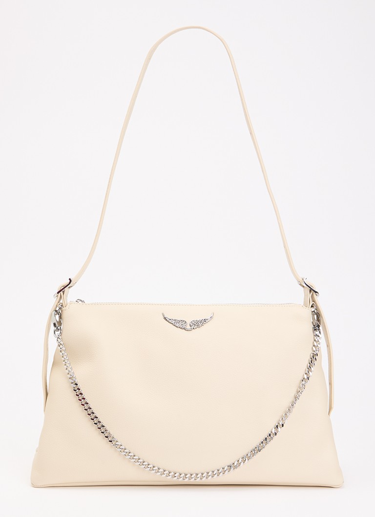 Zadig&Voltaire Dames Jim schoudertas van leer met verstelbare schouderriem in de kleur Beige