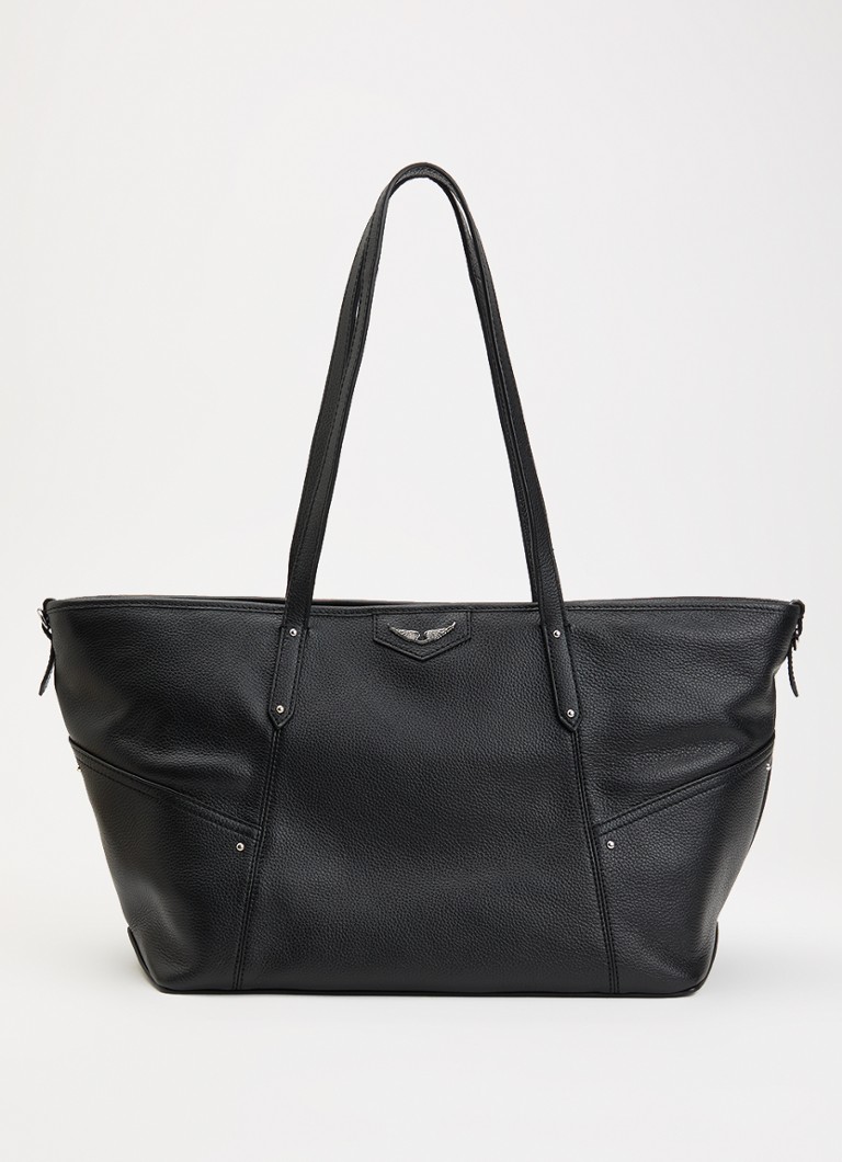 Zadig&Voltaire Dames Shopper van leer met studs in de kleur Zwart