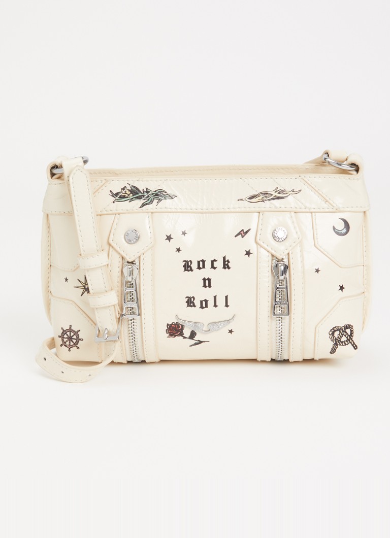 Zadig&Voltaire Dames Sunny Mood Tattoo crossbodytas van leer in de kleur Ivoor