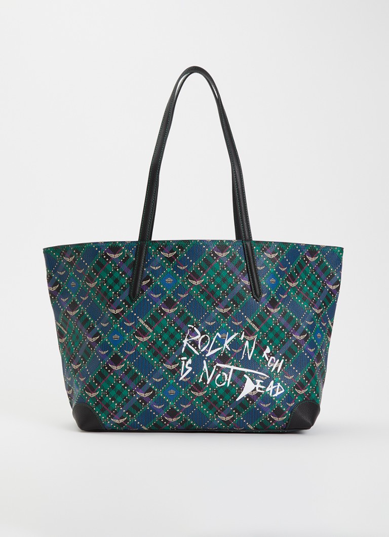 Zadig&Voltaire Dames Schoudertas met logoprint in de kleur Groen