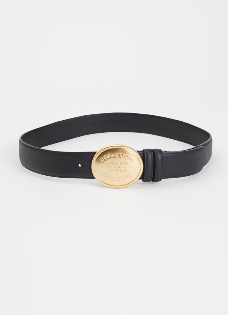 Zadig&Voltaire Dames Colter riem van leer in de kleur Zwart