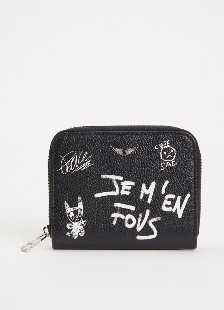 Zadig&Voltaire Dames Mini Arty portemonnee van leer in de kleur Zwart