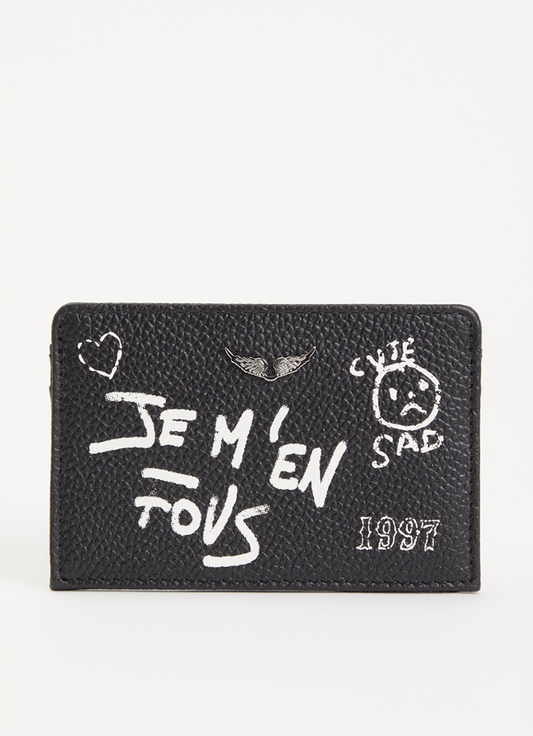 Zadig&Voltaire Dames Arty Tag pasjeshouder van leer in de kleur Zwart