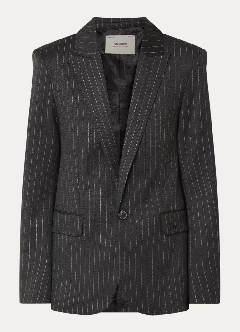 Zadig&Voltaire Dames Valser blazer met schoudervulling en lurex in de kleur Antraciet