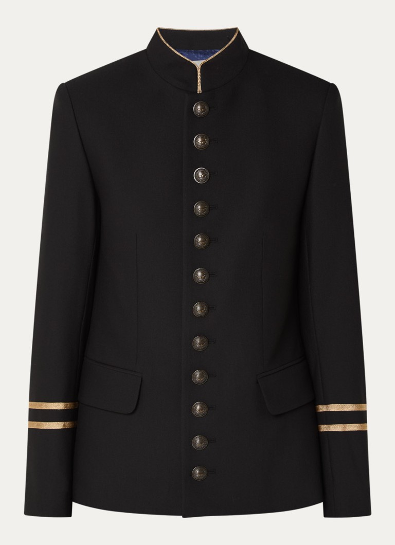 Zadig&Voltaire Dames Vallo blazer met klepzakken en schoudervulling in de kleur Zwart