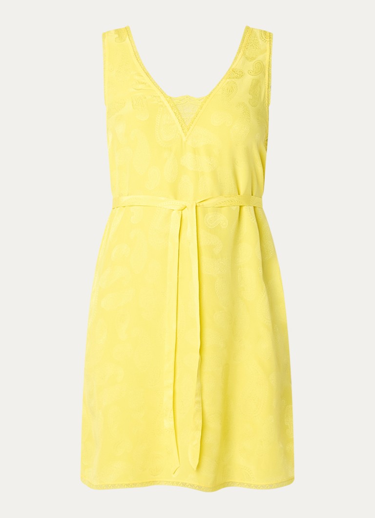 Zadig&Voltaire Dames Renza mini jurk van zijde met paisley dessin in de kleur Geel