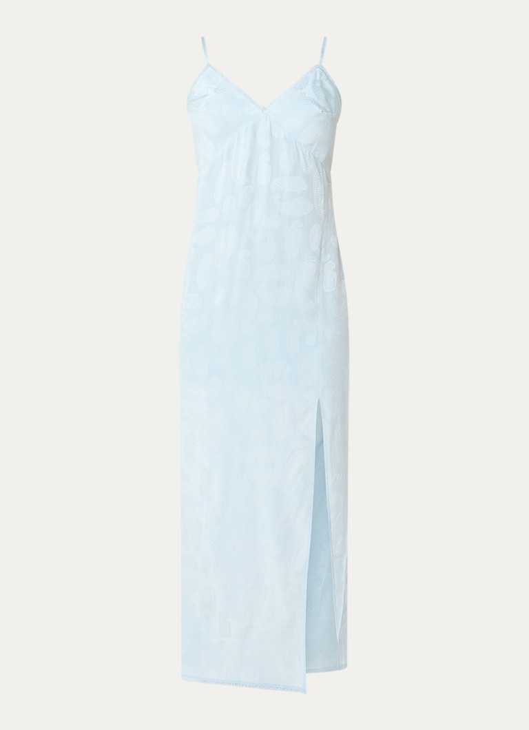 Zadig&Voltaire Dames Ramelil maxi jurk van zijde met split in de kleur Lichtblauw