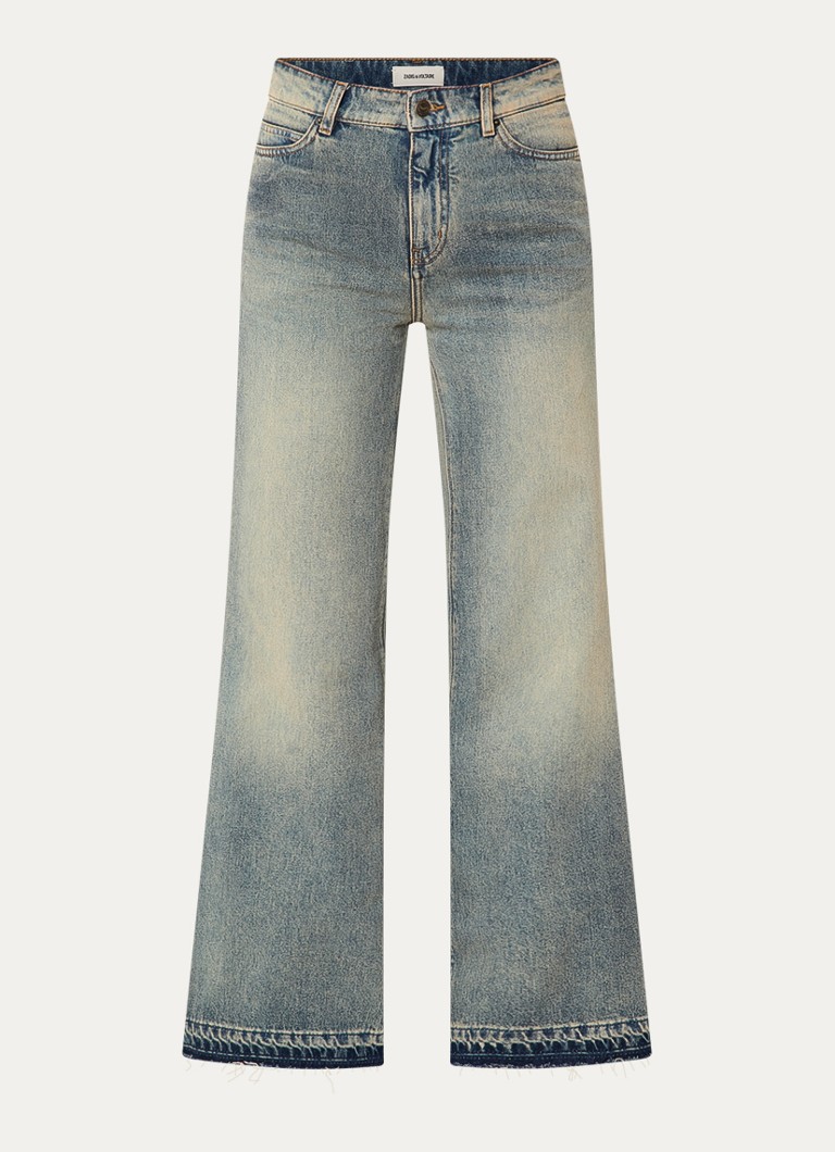 Zadig&Voltaire Dames Eli high waist wide fit jeans met verwassen afwerking in de kleur Indigo
