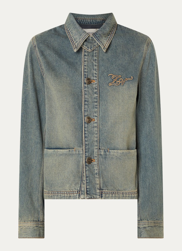 Zadig&Voltaire Dames Lessa spijkerjas met logoborduring in de kleur Indigo