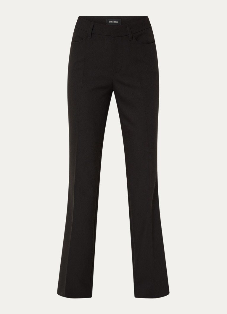 Zadig&Voltaire Dames Pistol high waist straight fit pantalon met steekzakken in de kleur Zwart