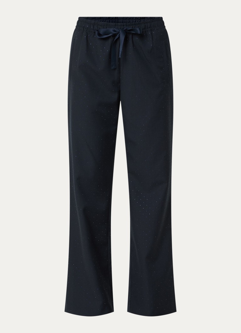 Zadig&Voltaire Dames Poma high waist flared fit pantalon met strass en steekzakken in de kleur Blauwgrijs