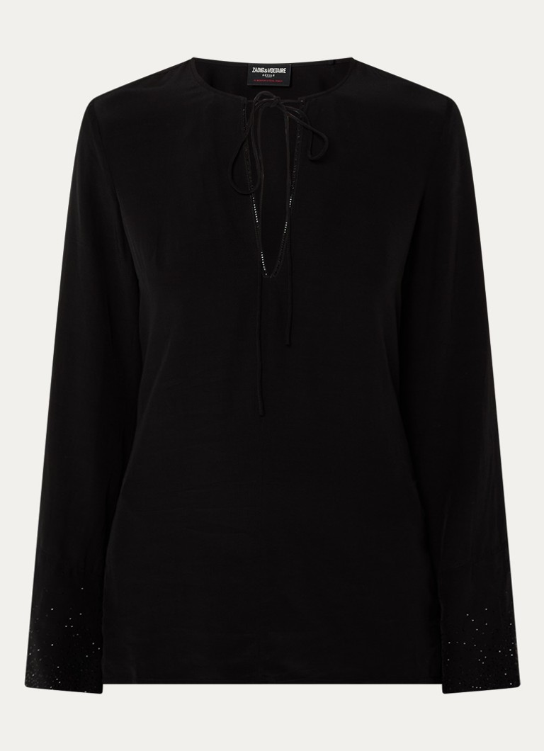 Zadig&Voltaire Dames Turi tuniek met strass in de kleur Zwart
