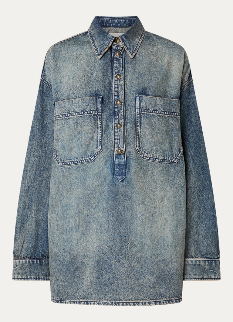Zadig&Voltaire Dames Timona tuniek van denim met borstzakken in de kleur Indigo