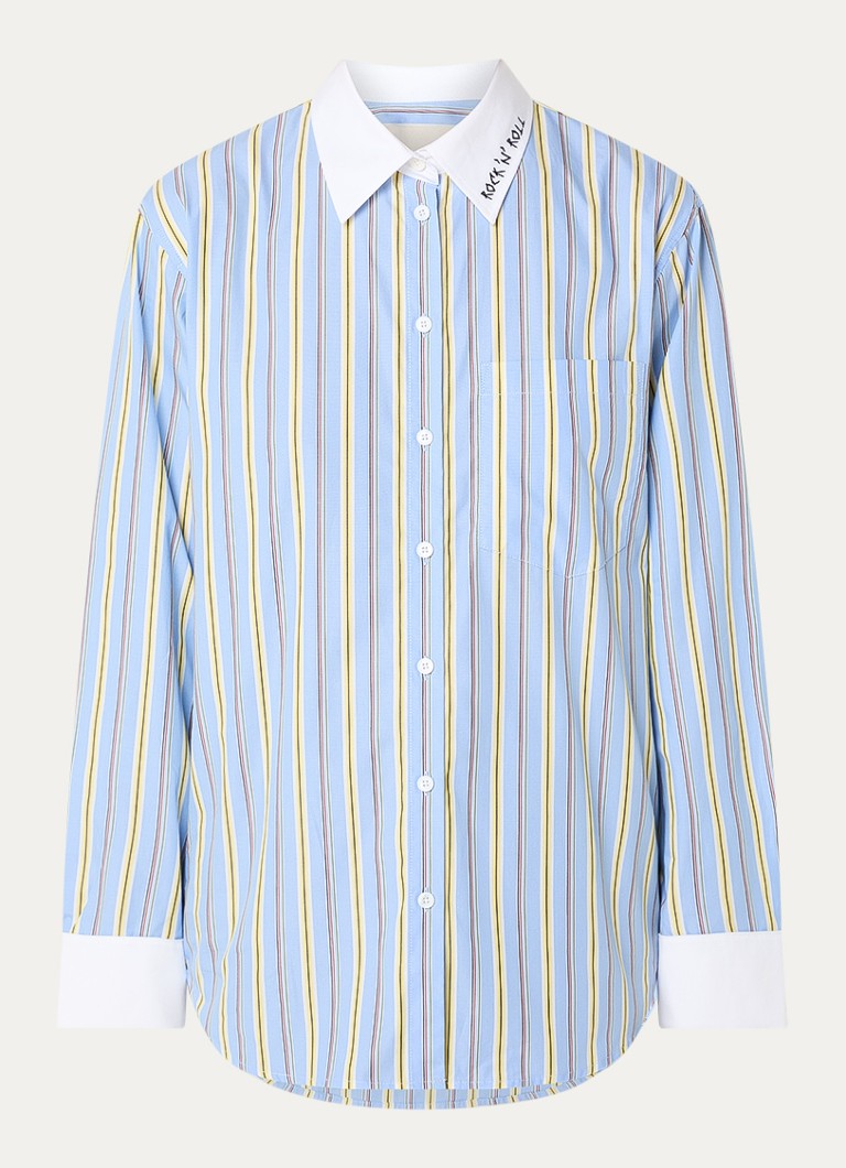 Zadig&Voltaire Dames Morning blouse met streepprint in de kleur Blauwgrijs
