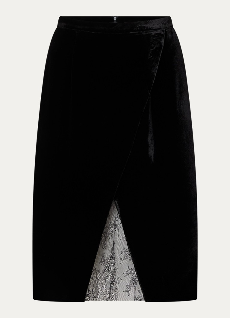 Zadig&Voltaire Dames Julen minirok van fluweel met details van kant in de kleur Zwart