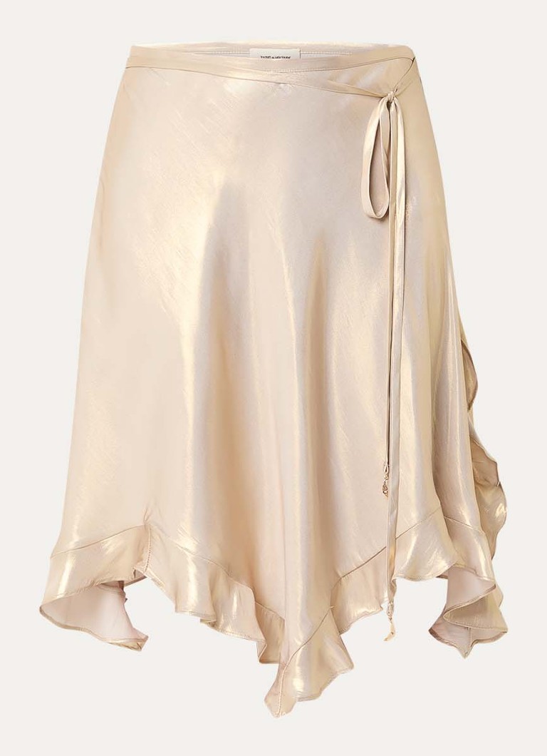 Zadig&Voltaire Dames Jetos minirok met strikceintuur in de kleur Goud