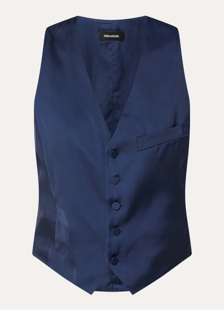 Zadig&Voltaire Dames Emaux gilet van satijn in de kleur Royalblauw