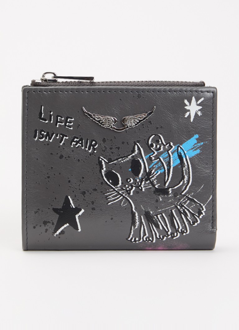 Zadig&Voltaire Dames Humbe portemonnee met print in de kleur Grijs