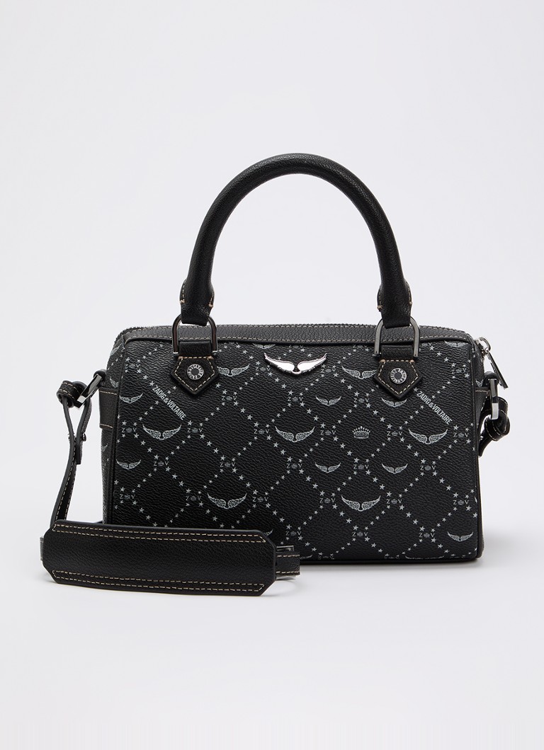 Zadig&Voltaire Dames Sunny XS Vibe handtas van leer met logoprint in de kleur Zwart