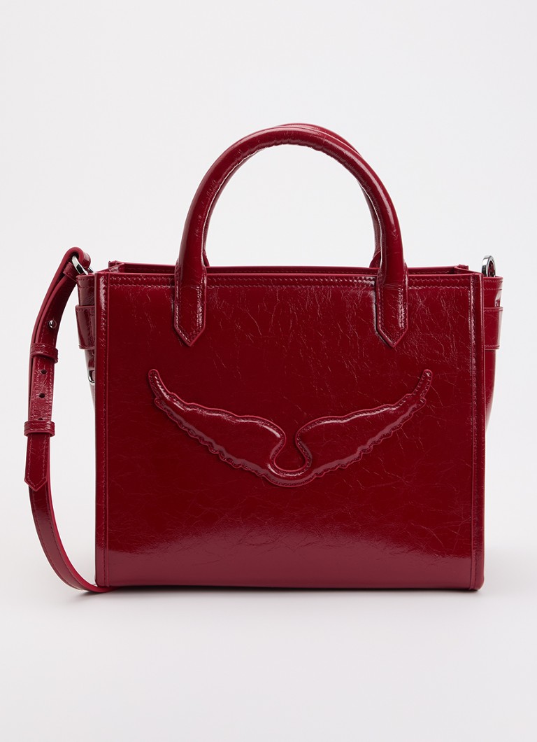 Zadig&Voltaire Dames Angel XS handtas van leer met afneembare schouderriem in de kleur Steenrood