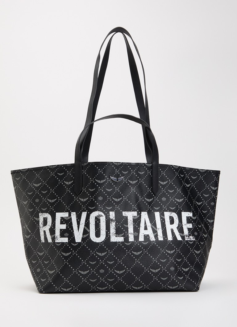 Zadig&Voltaire Dames Z XL shopper van leer met logoprint in de kleur Zwart