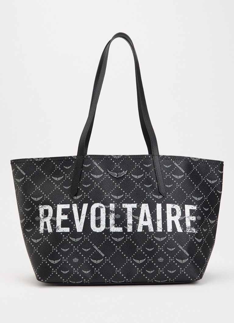 Zadig&Voltaire Dames Z shopper van leer met logoprint in de kleur Zwart