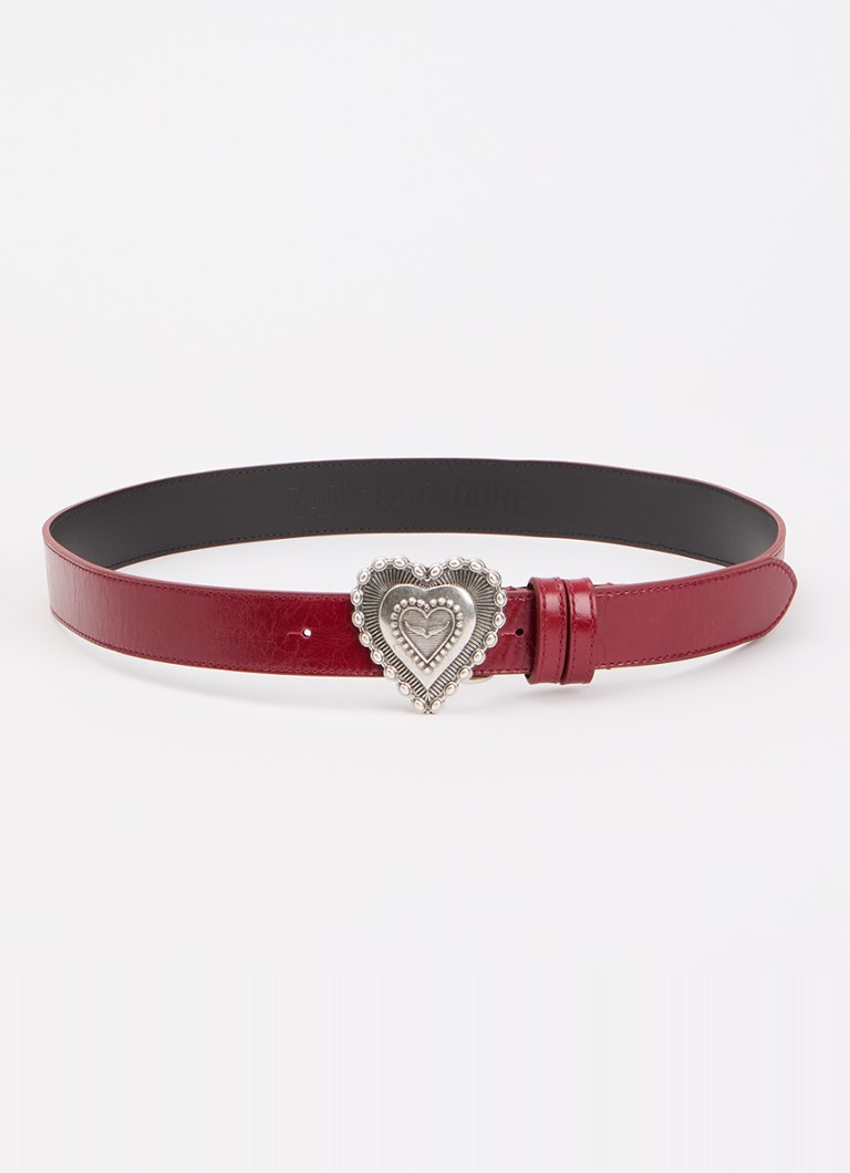 Zadig&Voltaire Dames Santa Fe Crush riem van kalfsleer in de kleur Rood