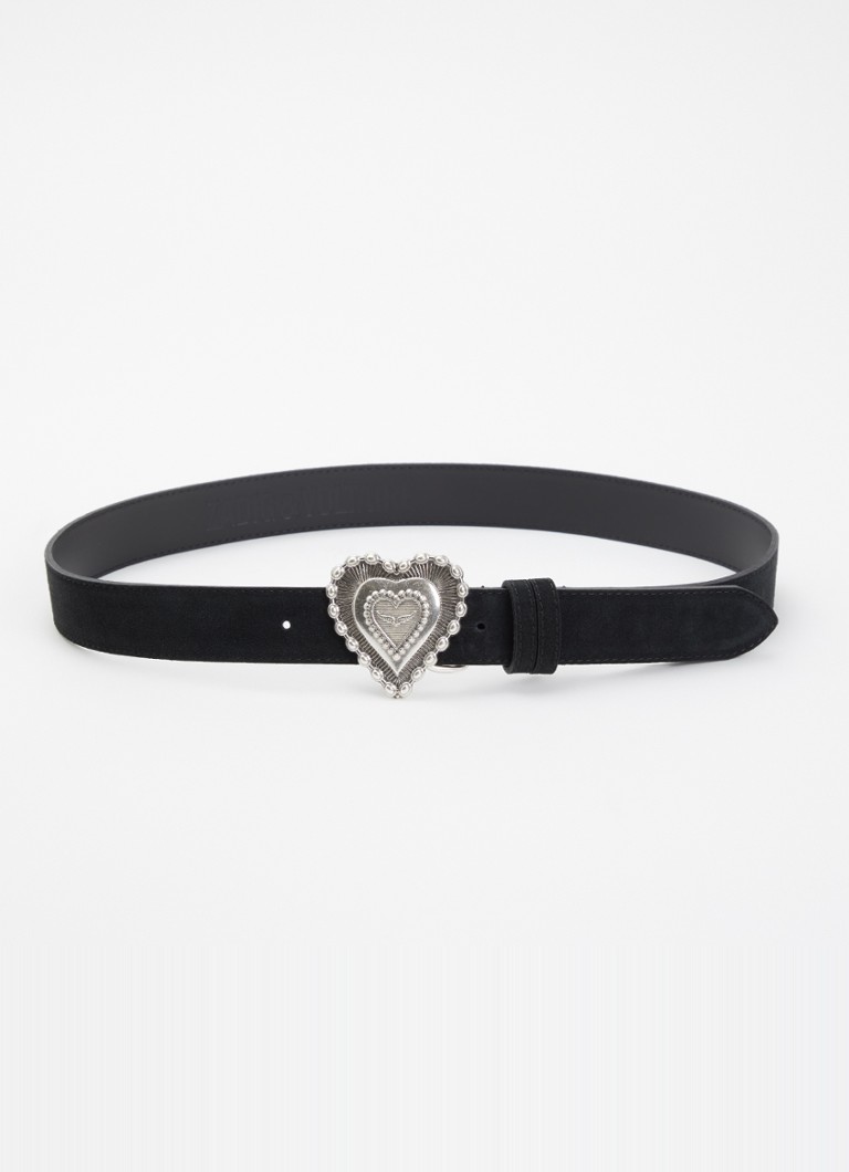 Zadig&Voltaire Heren Santa Fe riem van suède in de kleur Zwart