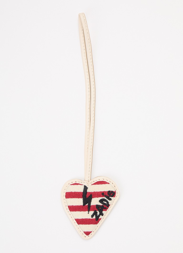 Zadig&Voltaire Dames Flash Heart tasbedel van leer in de kleur Wit