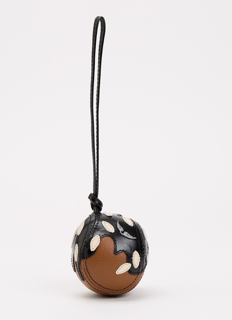 Zadig&Voltaire Dames The Chocolate Chou sleutelhanger van leer in de kleur Grijs