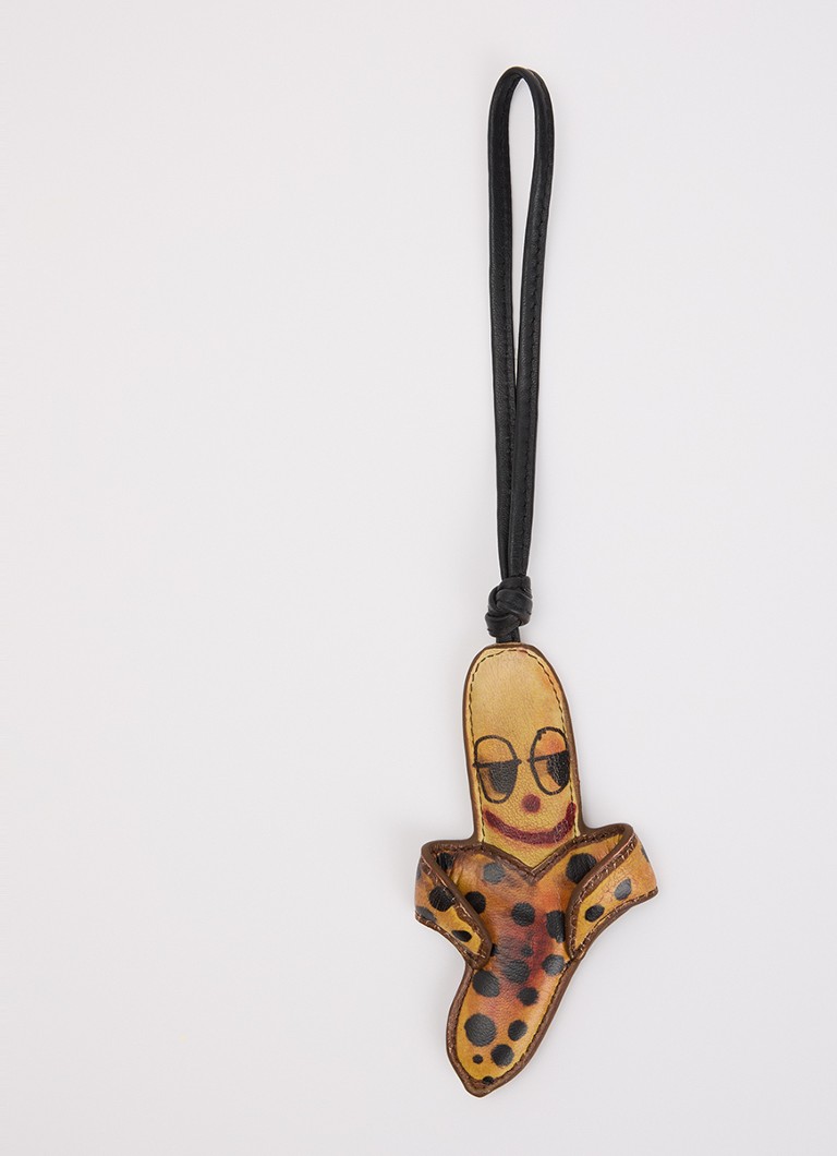 Zadig&Voltaire Dames Banana Lover sleutelhanger van leer in de kleur Okergeel